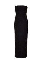Load image into Gallery viewer, Strapless Full Length Evening Dress - Black Couture Tweed Dress
